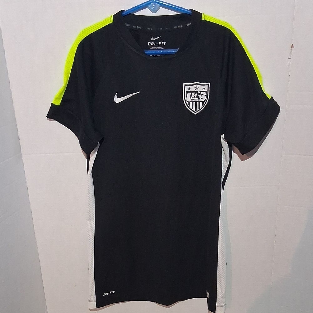 Nike Kids Black Jersey with Neon Yellow Accents - Picture 1 of 13